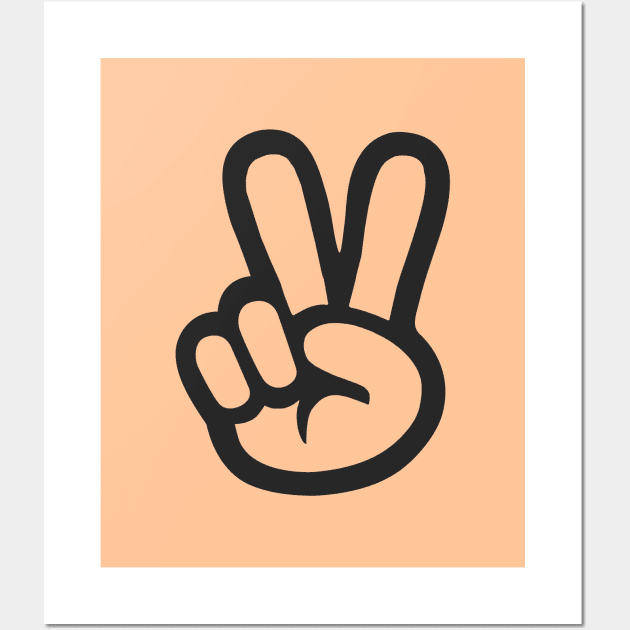 Simple Peace Hand Wall Art by Trent Tides